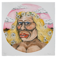 Neanderthal (Daisy) Hand-finished with Watercolours