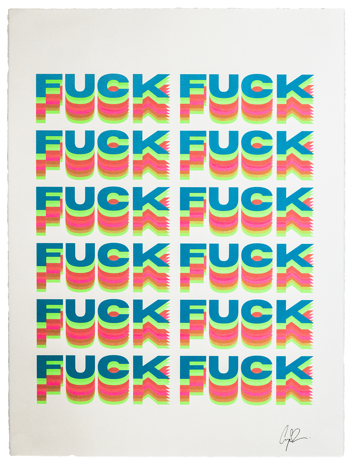 Fuck Print (Blue, Pink & Green)
