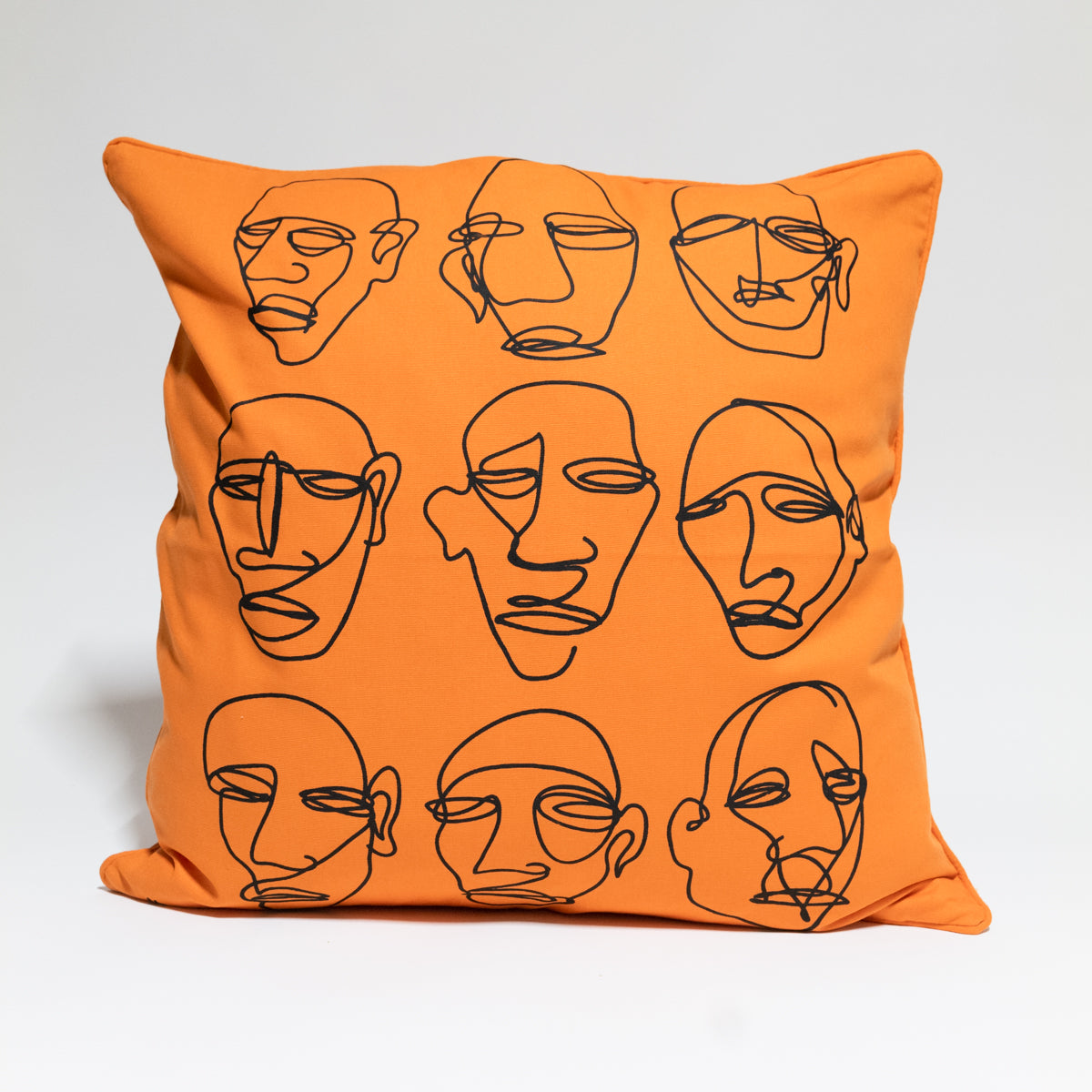 Adam Neate Faces Cushion (Orange)