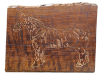 Souvenir Three (Horse Drawing on Walnut)