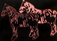 Souvenir Five (Positive Negative Horse Drawing with Black Gloss Paint)
