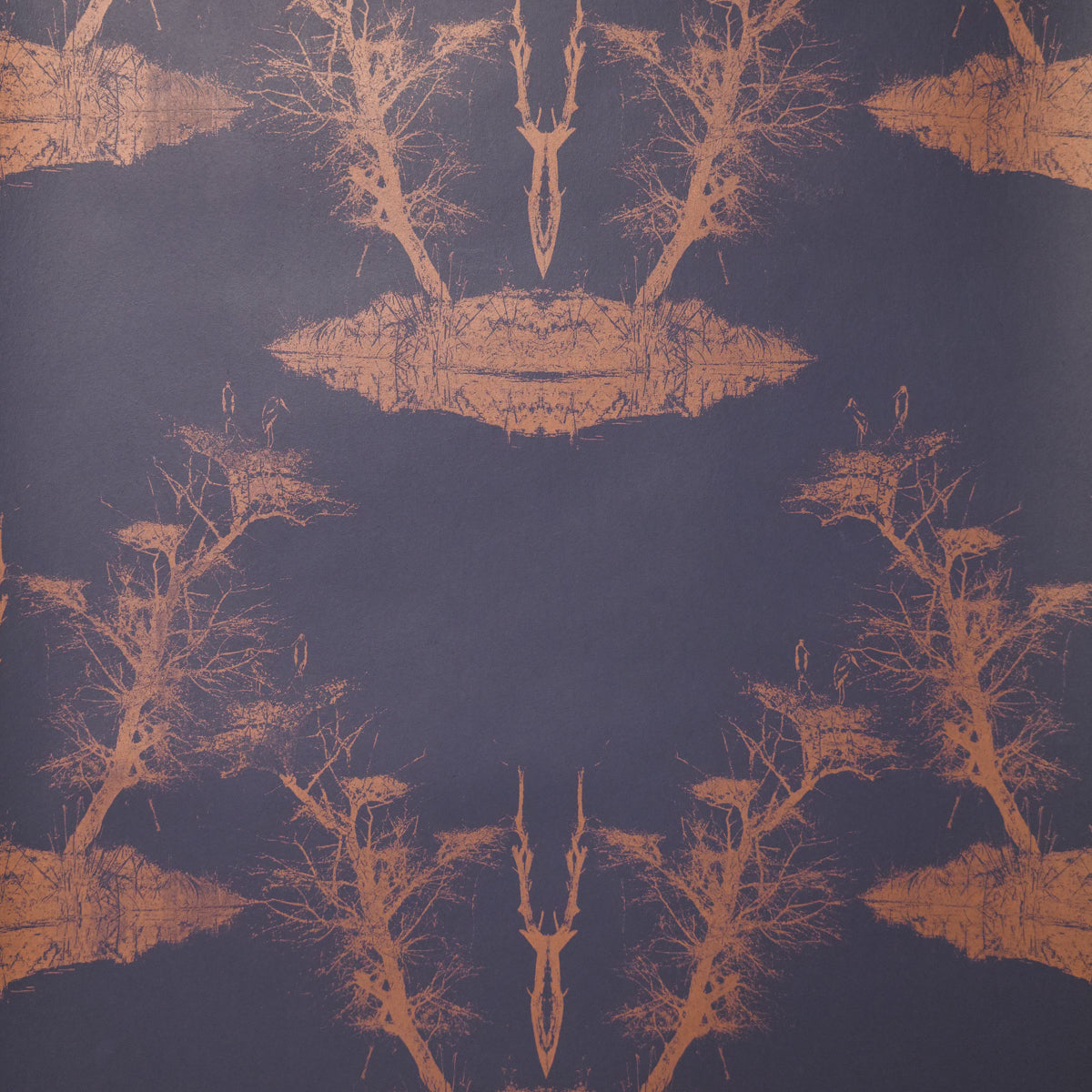 Laz Studio Storks Wallpaper (Dark Blue)