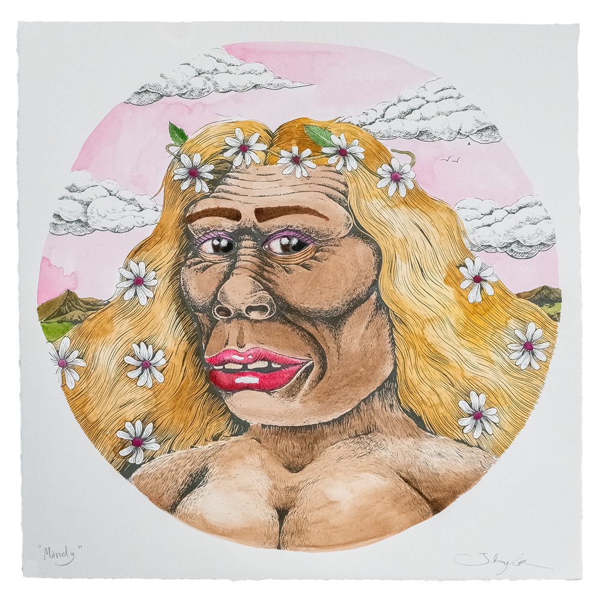 Neanderthal (Mandy) Hand-finished with Watercolours