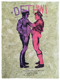 Golgo Dirty Coppers (Pink & Purple) on Green Japanese Paper