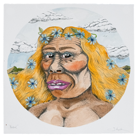 Neanderthal (Rachel) Hand-finished with Watercolours