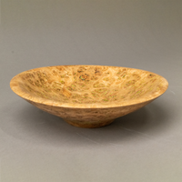 Fruit Bowl / Dish with Scottish Elm Burr and Yellow Accents