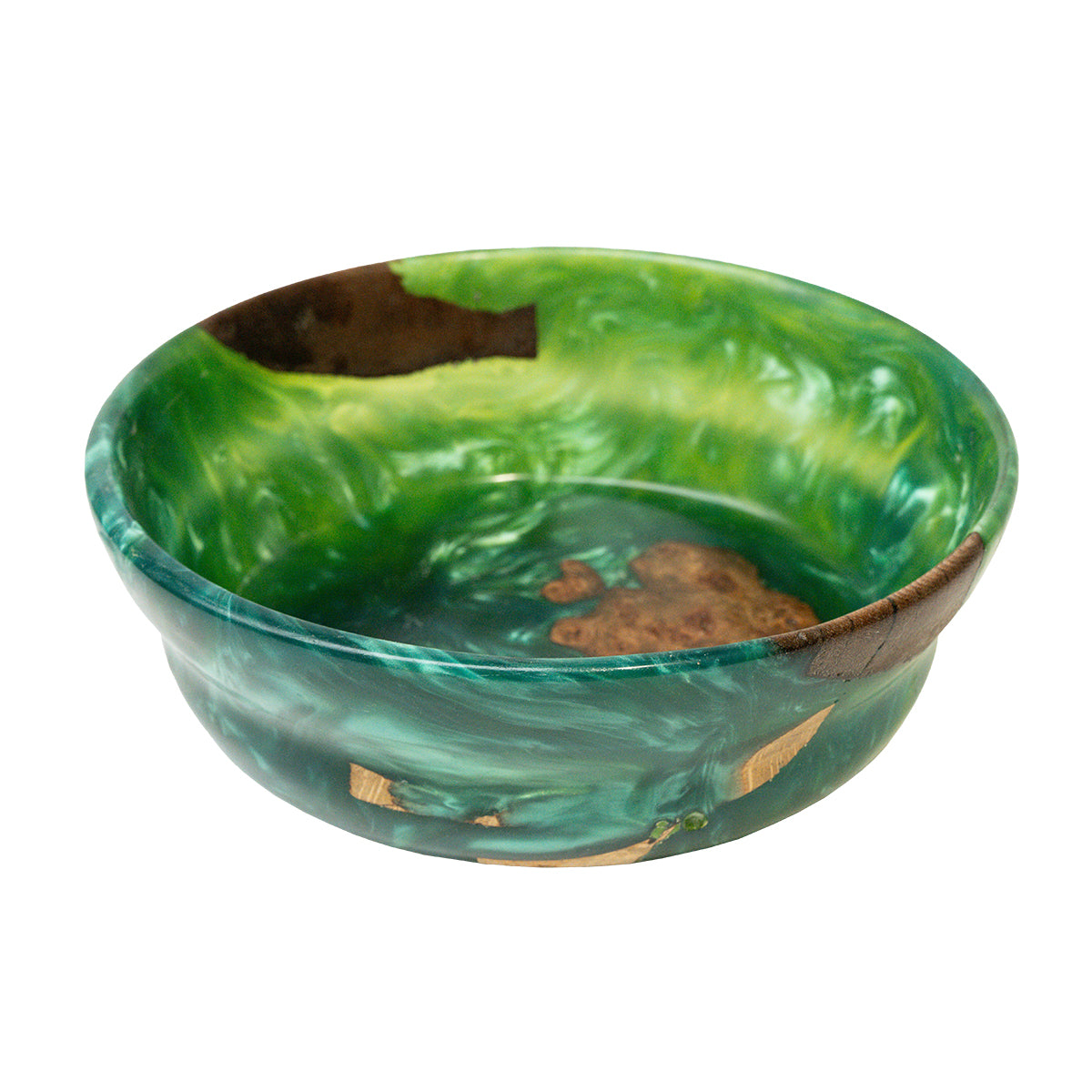 Laz Studio Live edge bowl in green resin and Scottish Elm     